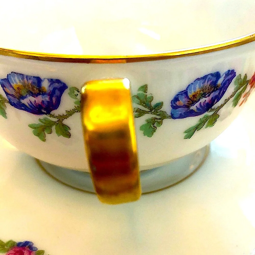 EUC- Theodore Haviland Limoges Double Handled Bouillon & Under Plate - Picture 12 of 12